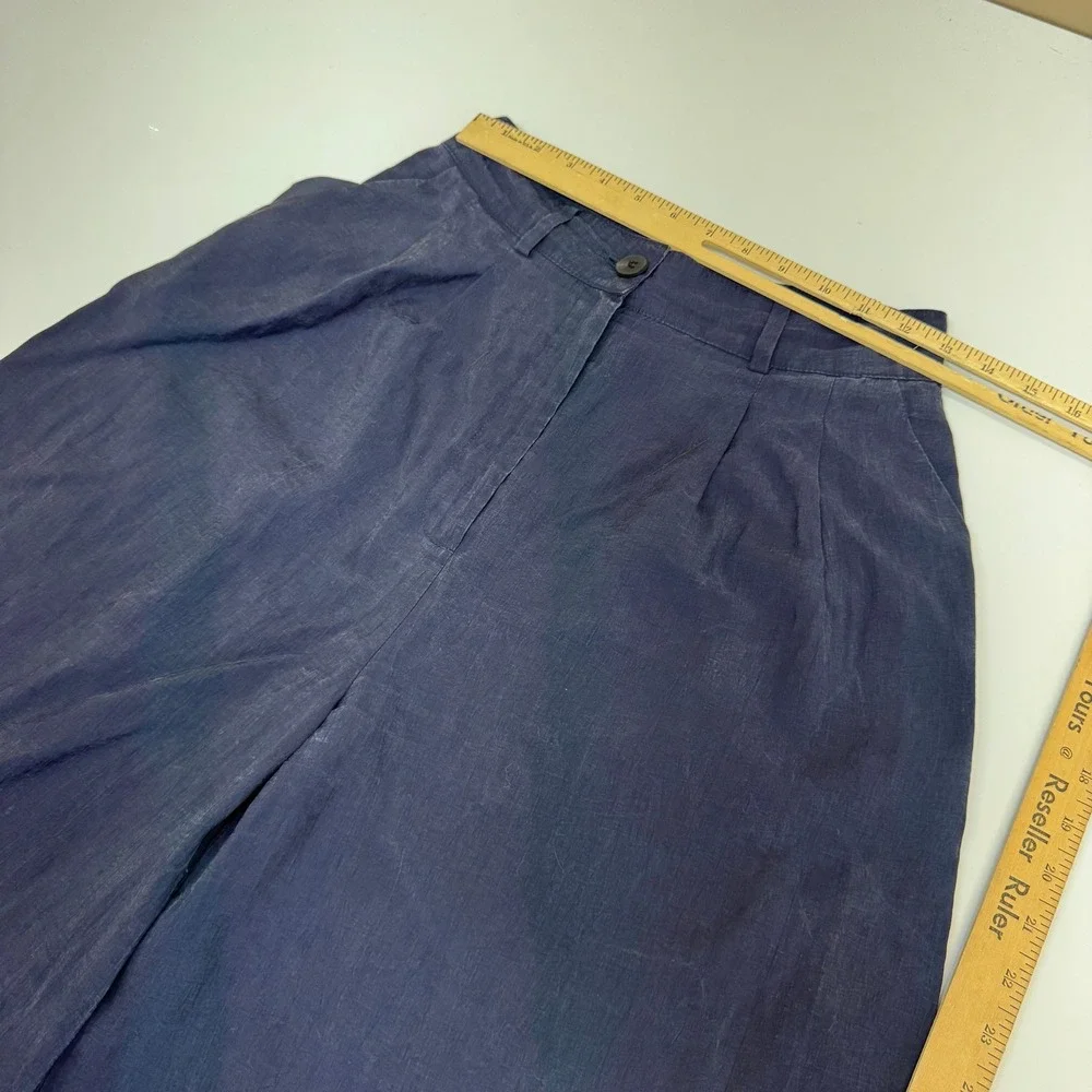 Zara Pants Womens XS Blue Wide Leg Culottes Flowy Minimalist